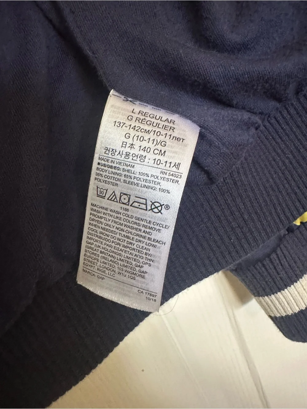 GAP Kids Navy Bomber Jacket with Yellow Polka Dots and Emoji Smiley Faces